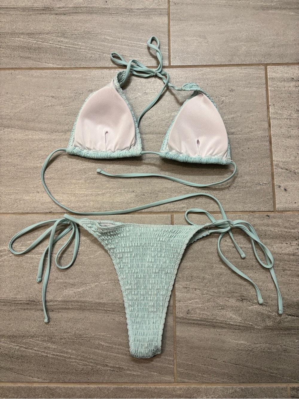 Smocked Triangle Bikini Set - Picture 6 of 8